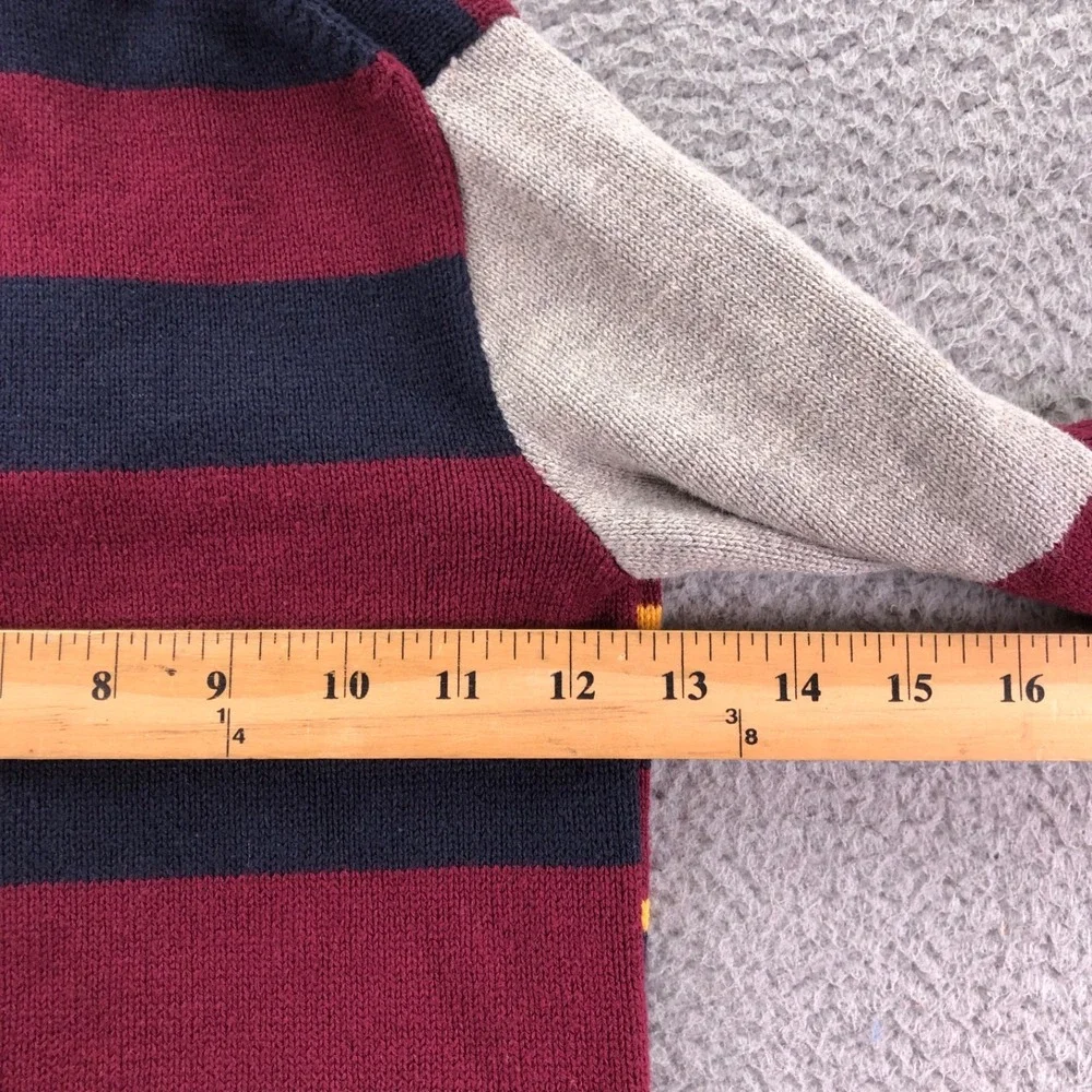 Polo Ralph Lauren Sweater Boys 4T Hood Knit Cardigan Bulldog Patchwork Letterman